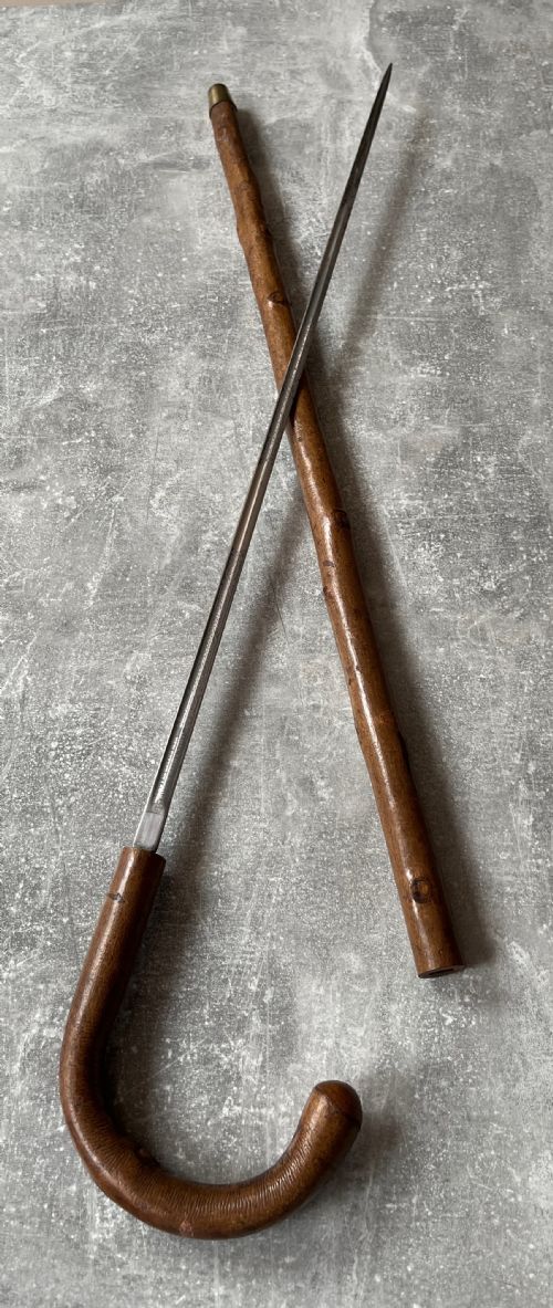 CROOK HANDLED HAZEL WOOD SWORD STICK WITH WILKINSON BLADE - ADDITIONAL PHOTO 9
