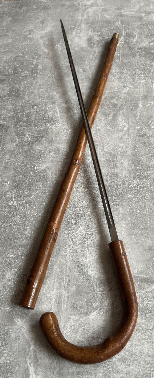 CROOK HANDLED HAZEL WOOD SWORD STICK WITH WILKINSON BLADE - ADDITIONAL PHOTO 10