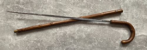 CROOK HANDLED HAZEL WOOD SWORD STICK WITH WILKINSON BLADE - ADDITIONAL PHOTO 12
