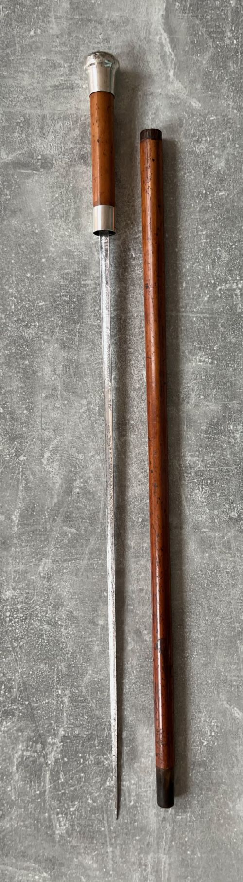 Silver Mounted Malacca Sword Stick with Wilkinson Blade