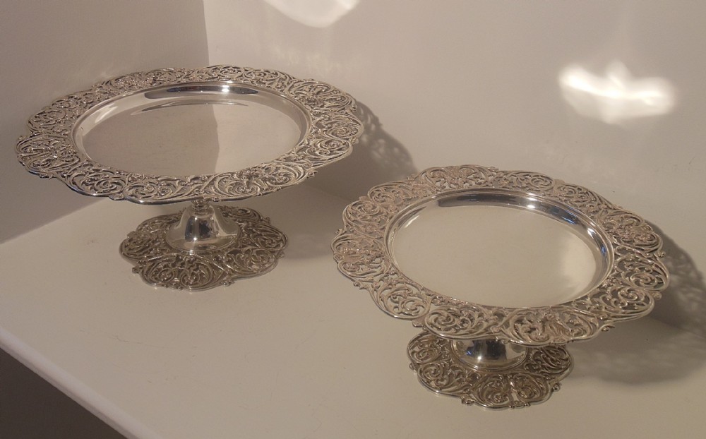 Pair of Graduated Silver Tazzas or Comports