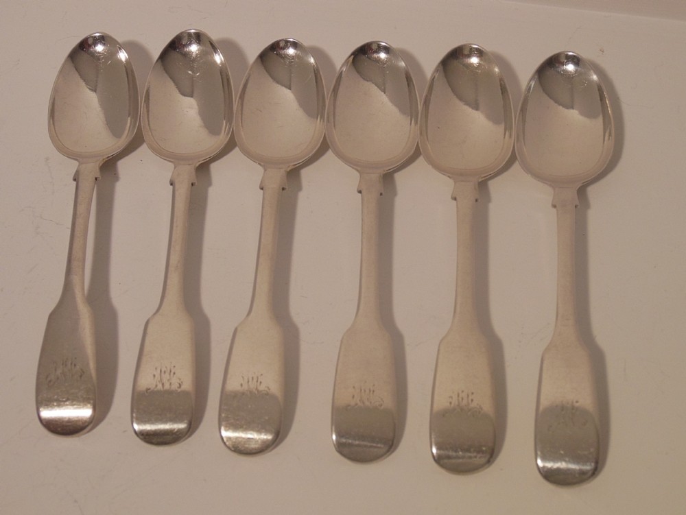 Six Georgian Silver Fruit Spoons