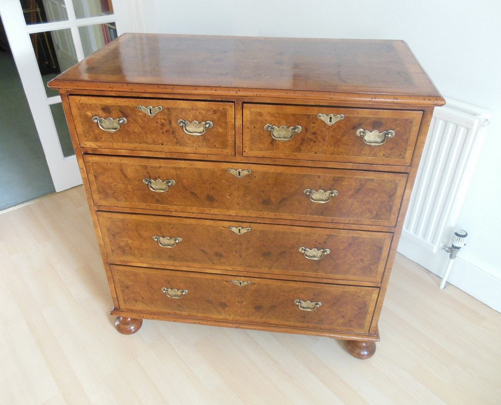 19th Century Burr Elm Chest of Drawers