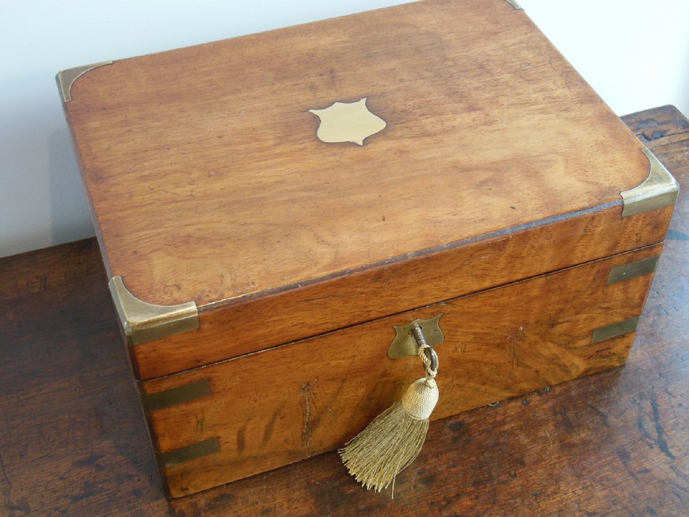 Brass Bound Walnut Writing Slope