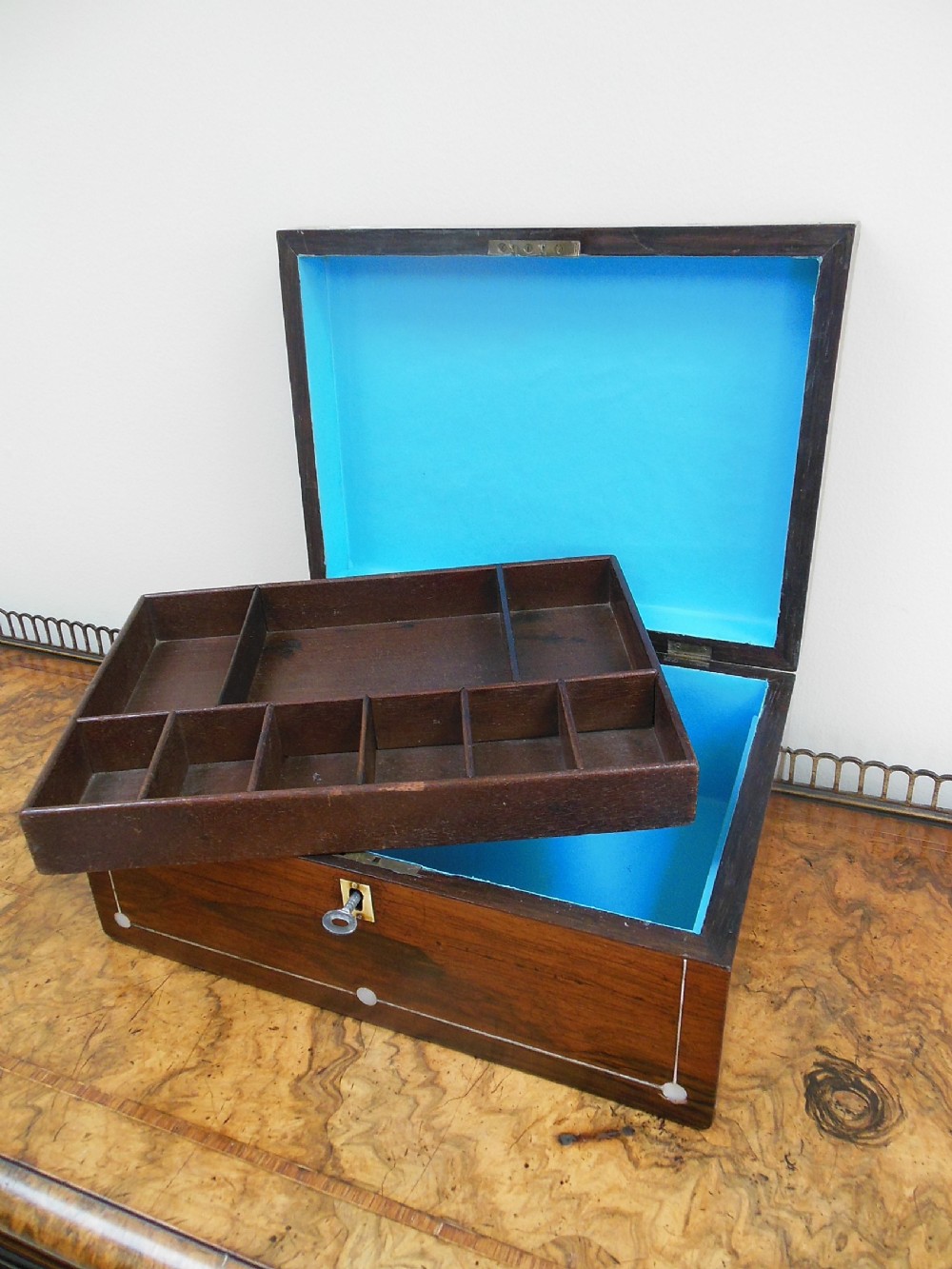 19th Century Rosewood Jewellery Box