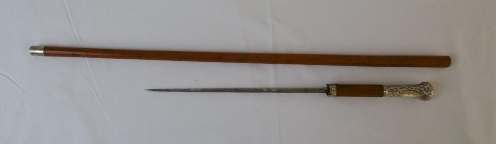 Silver Handled Malacca Sword Stick