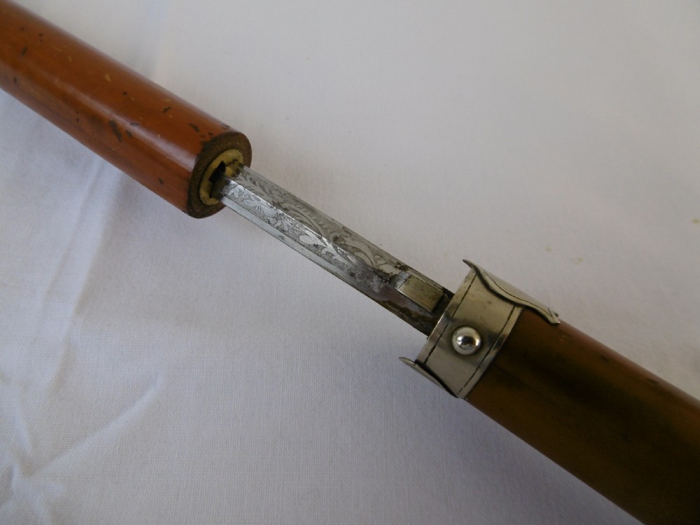 Silver Handled Malacca Sword Stick View V