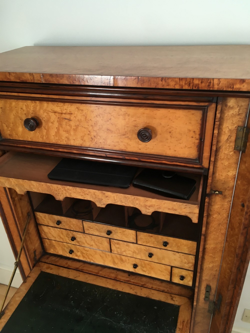 Edwardian Wellington Secretaire Chest View VII