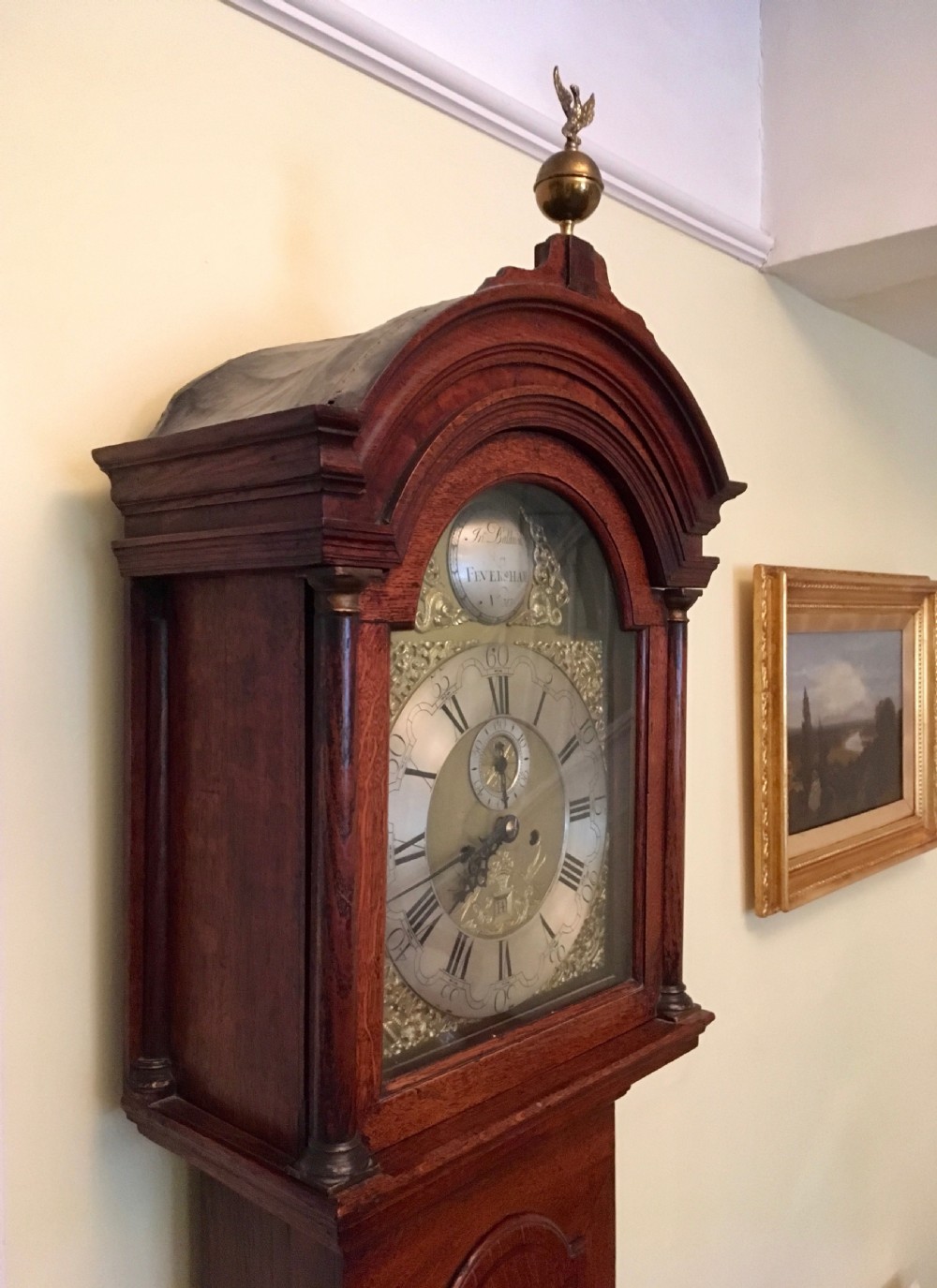 Oak Long Case Clock by Jonathan Baldwin of Feversham, Kent View II