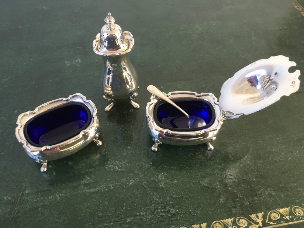 2 Silver Salt, Pepper & Mustard Sets with Spoons View VII
