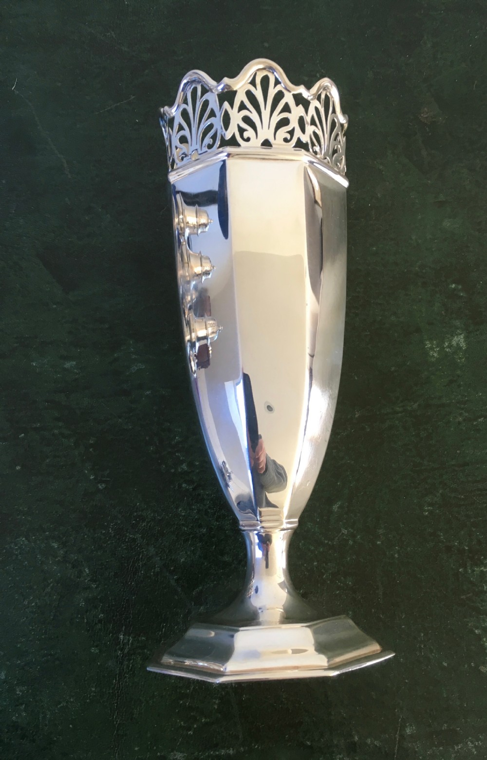 Silver Octagonal Vase
