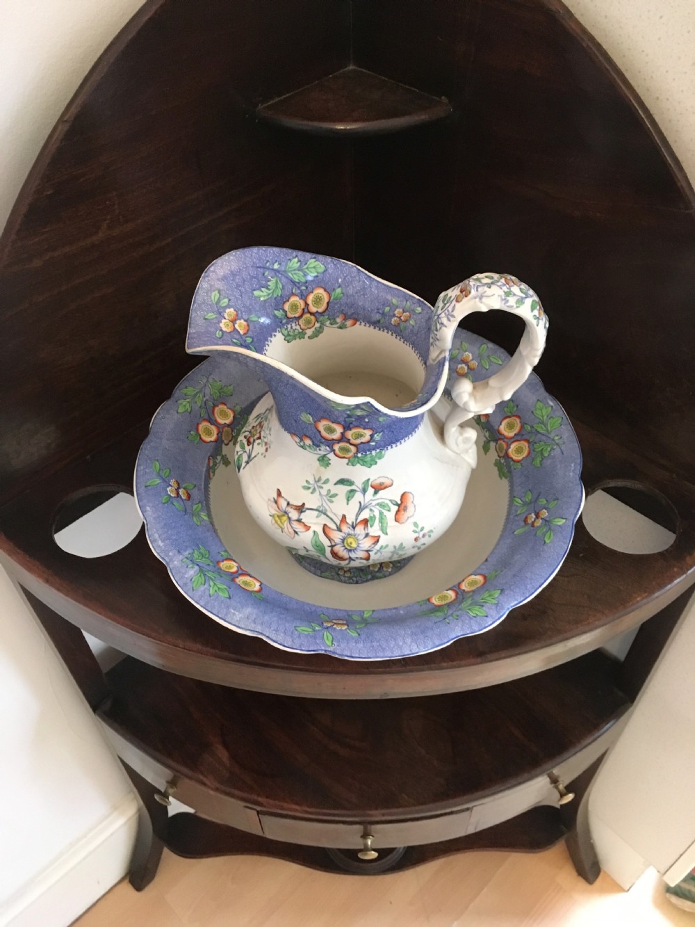 Georgian Mahogany Corner Washstand View IV