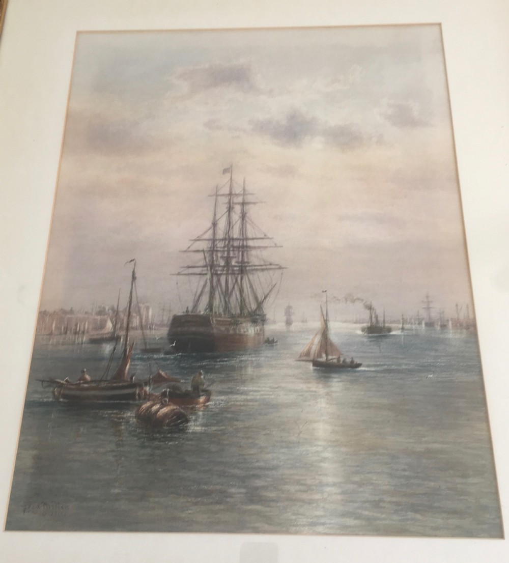 Pair of Marine Watercolours View II