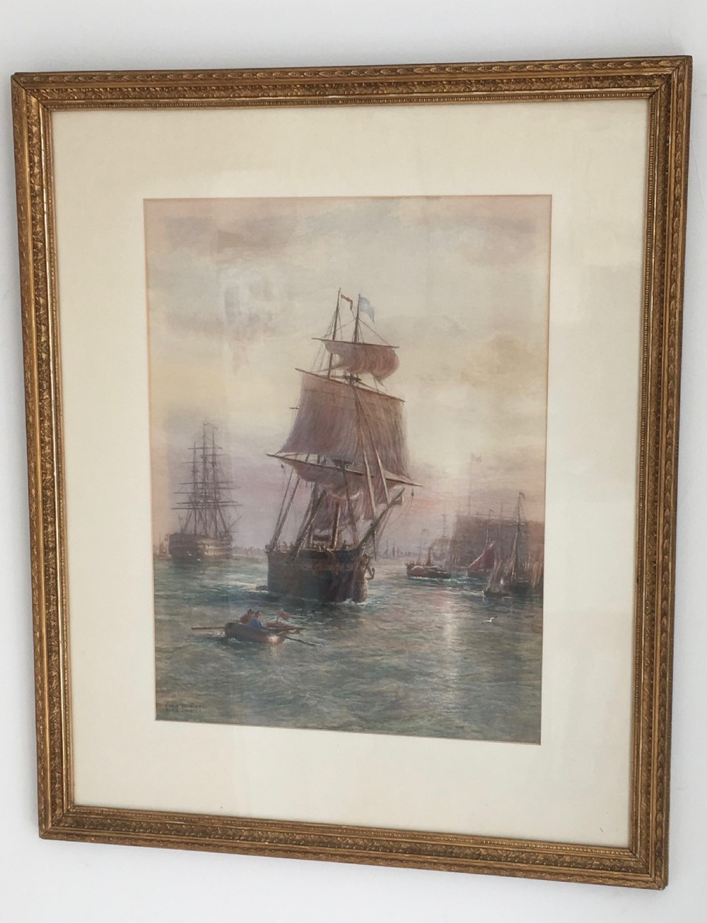 Pair of Marine Watercolours View III