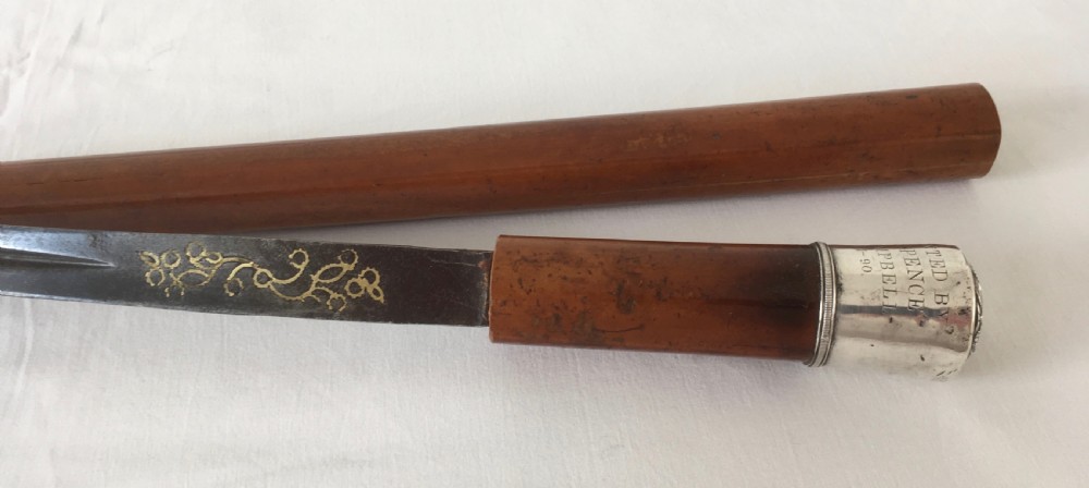 Victorian Malacca Silver Mounted Sword Stick View VI