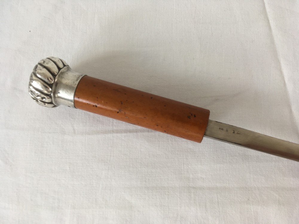 Silver Mounted Malacca Sword Stick View V