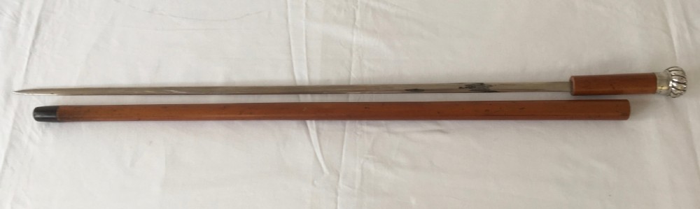 Silver Mounted Malacca Sword Stick View IX