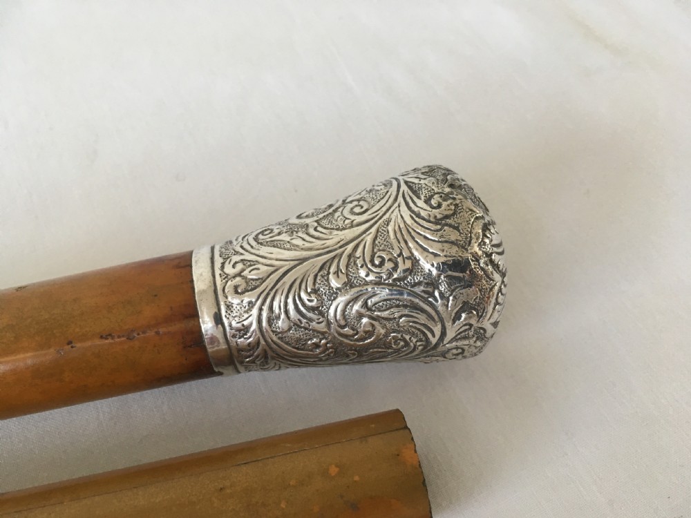 Mid 19th Century Silver Mounted Malacca Sword Stick View V