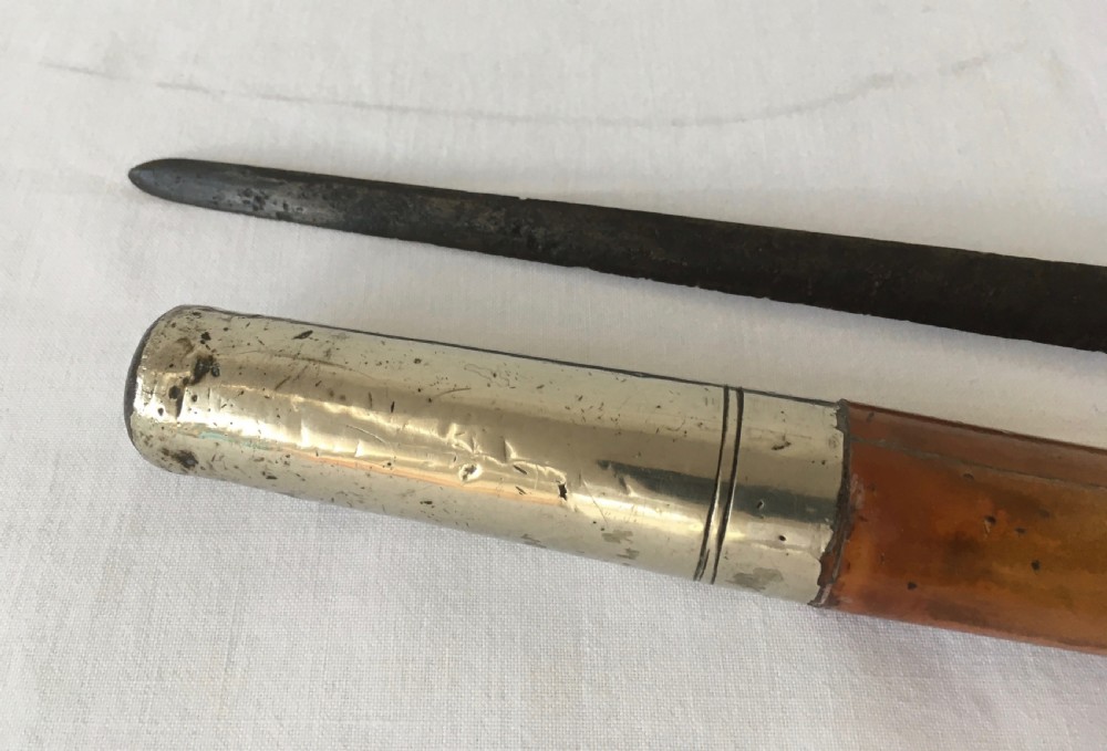 Mid 19th Century Silver Mounted Malacca Sword Stick View VIII