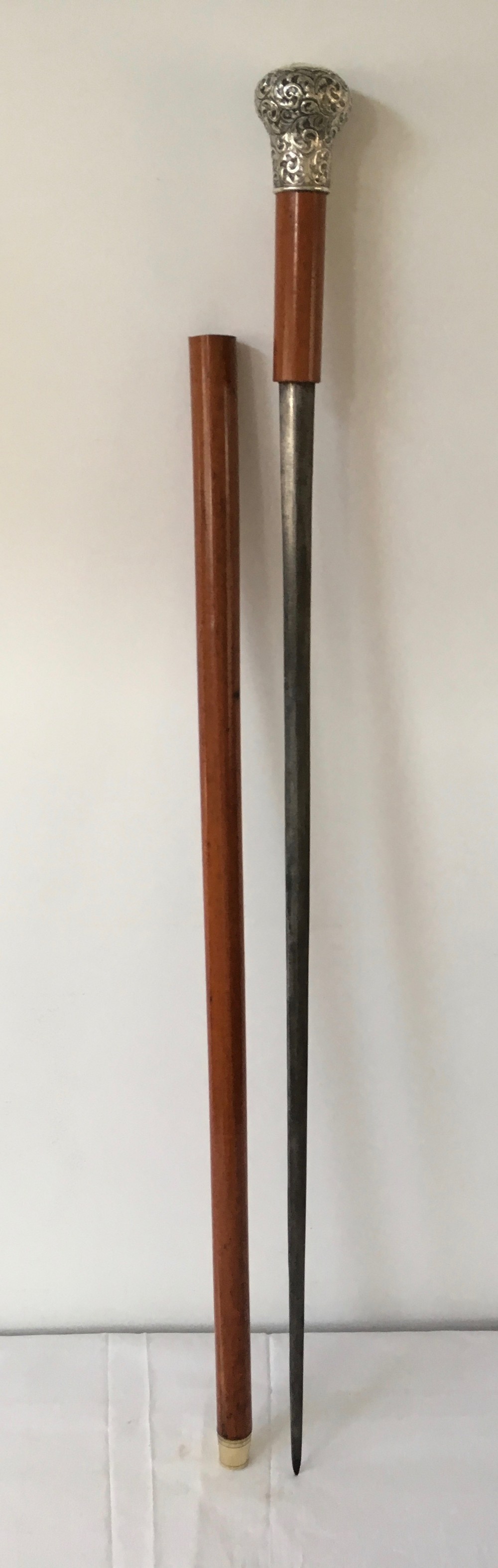 Malacca and Silver Mounted Sword Stick