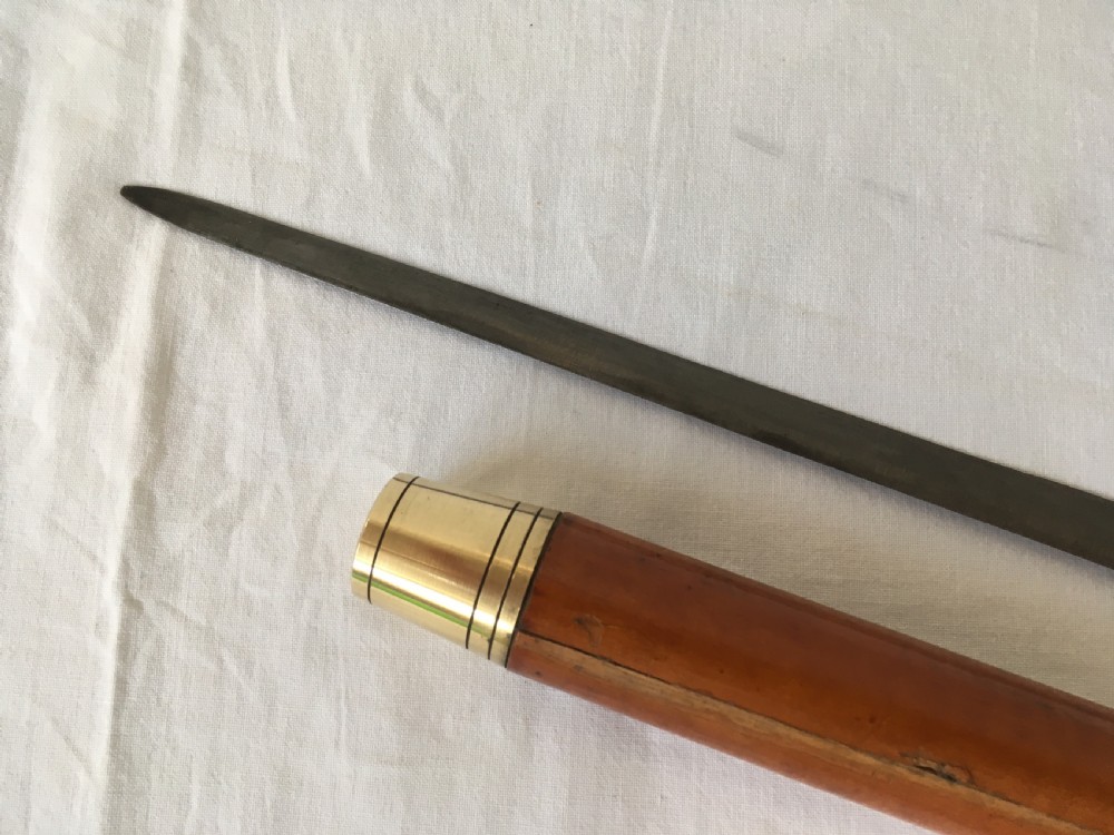 Malacca and Silver Mounted Sword Stick View V