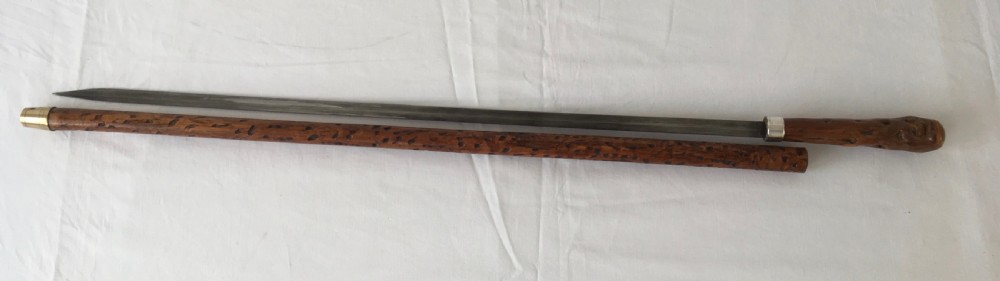 Hawthorn Handled Sword Stick with Silver Collar View III