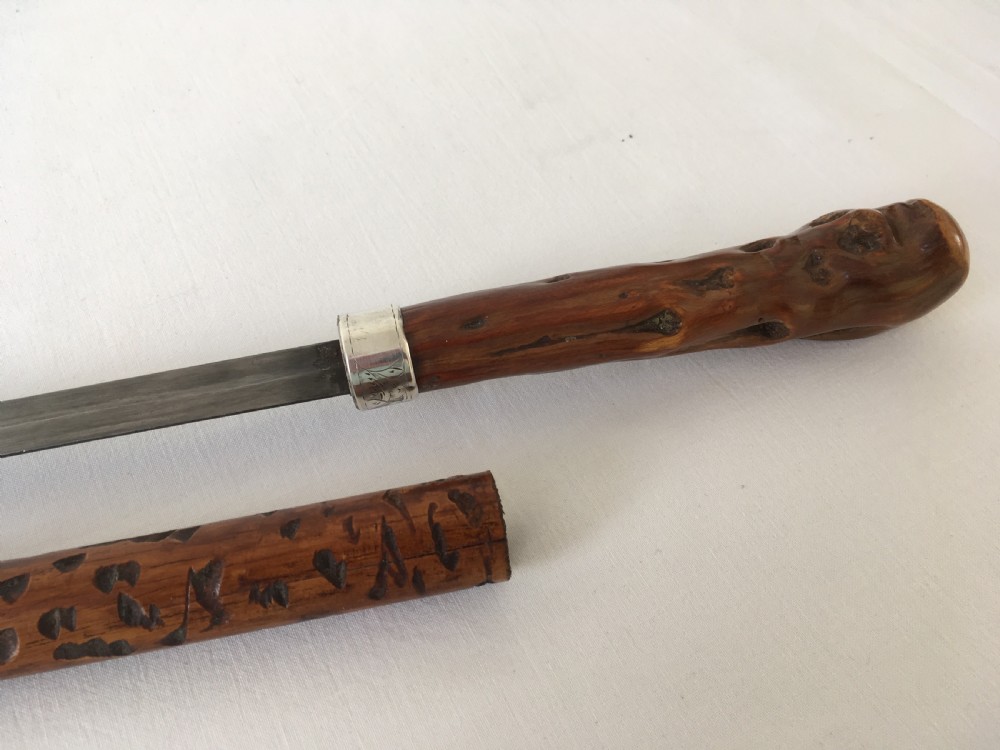 Hawthorn Handled Sword Stick with Silver Collar View IV