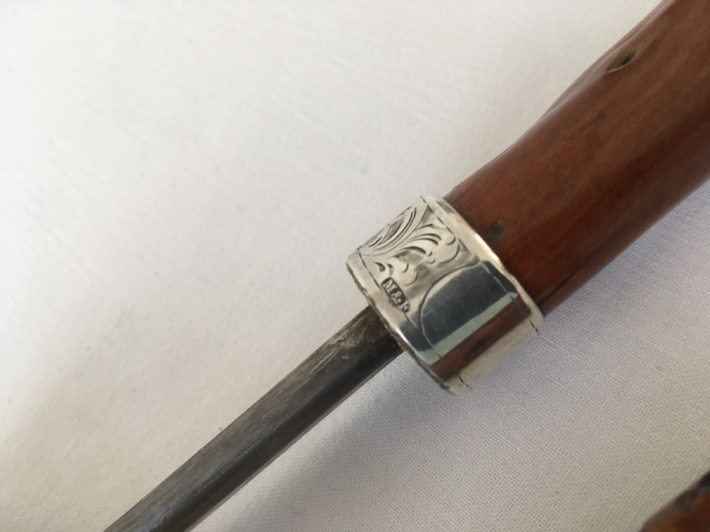 Hawthorn Handled Sword Stick with Silver Collar View V
