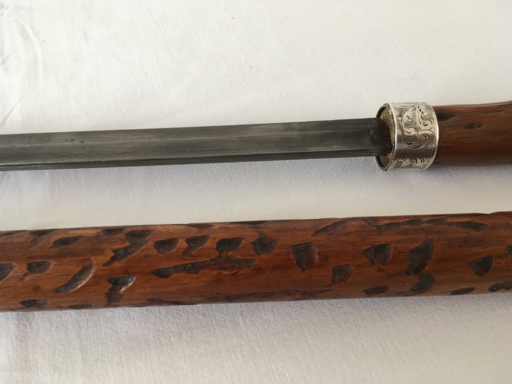 Hawthorn Handled Sword Stick with Silver Collar View IX