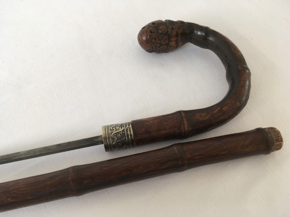 Bamboo Curved Handle Sword Stick View IV