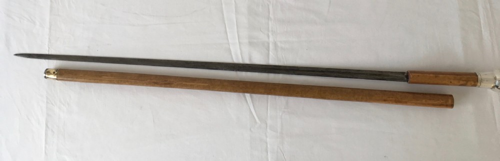 Mid 19th Century Silver Handled Malacca Sword Stick View III
