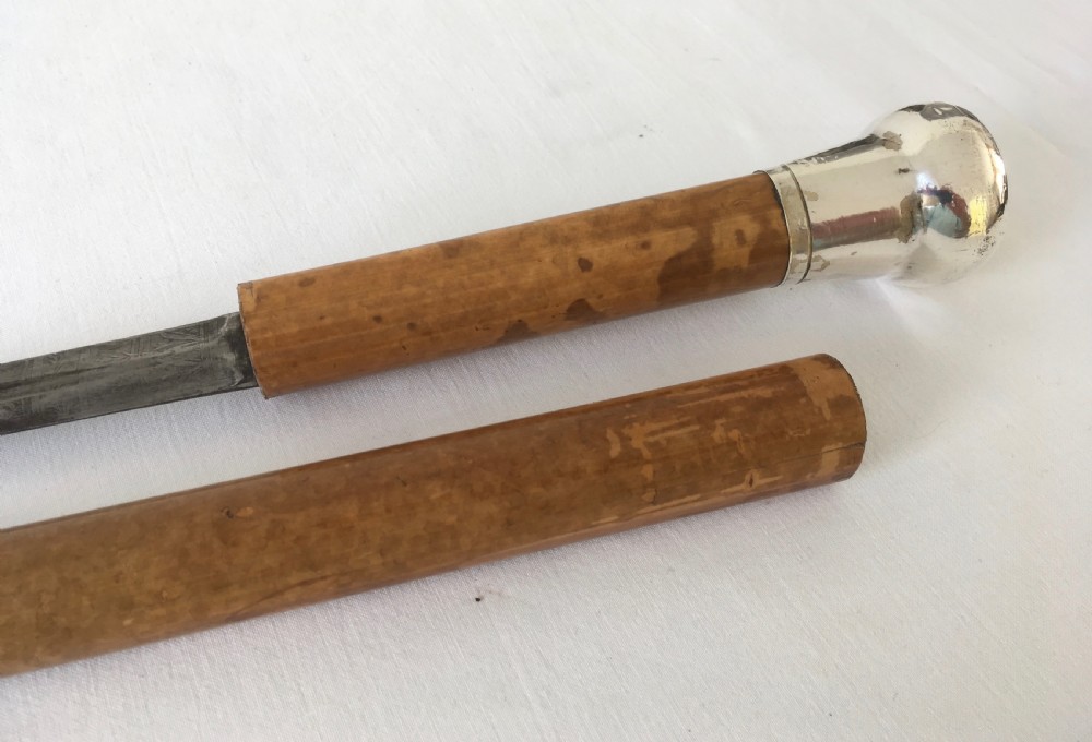 Mid 19th Century Silver Handled Malacca Sword Stick View V