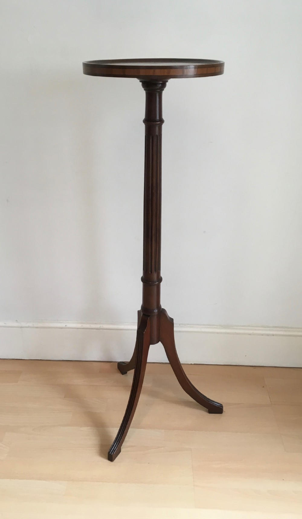 Inlaid Mahogany Plant Stand or Torchere
