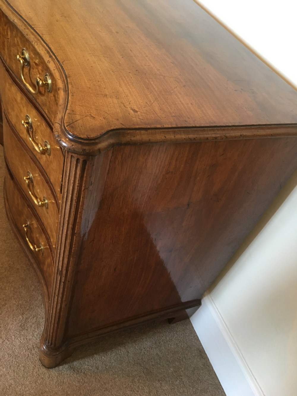 Georgian Mahogany Serpentine Chest View V