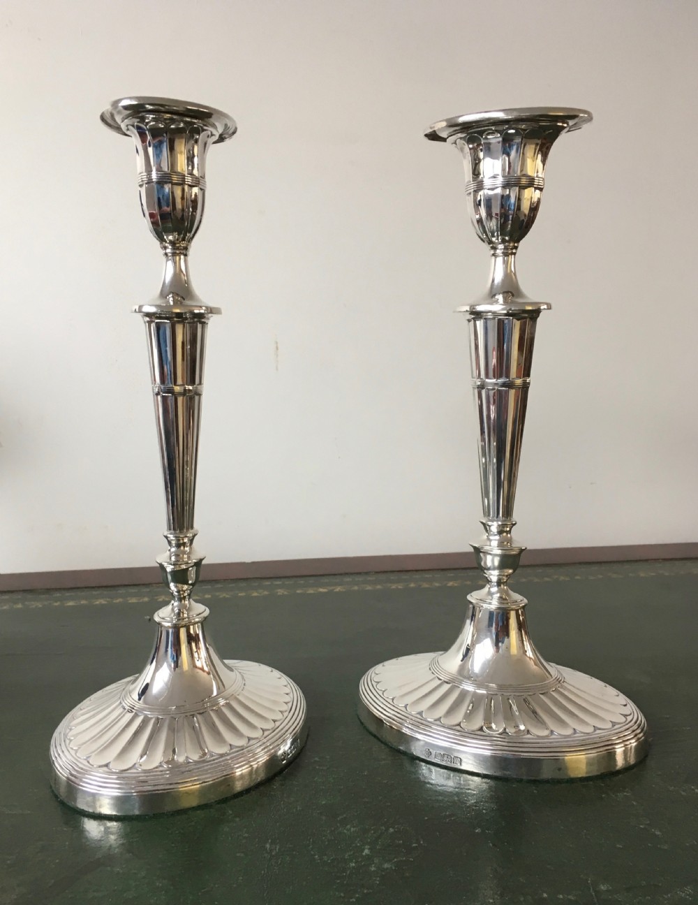 Pair of Adam Style Silver Candlesticks -11.3