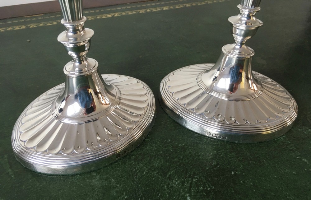 Pair of Adam Style Silver Candlesticks -11.3