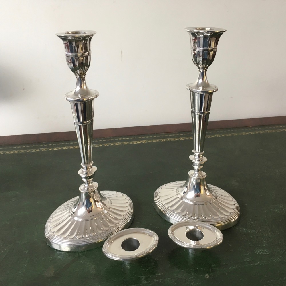 Pair of Adam Style Silver Candlesticks -11.3