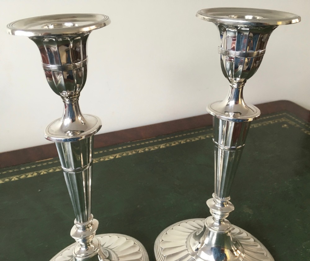 Pair of Adam Style Silver Candlesticks -11.3