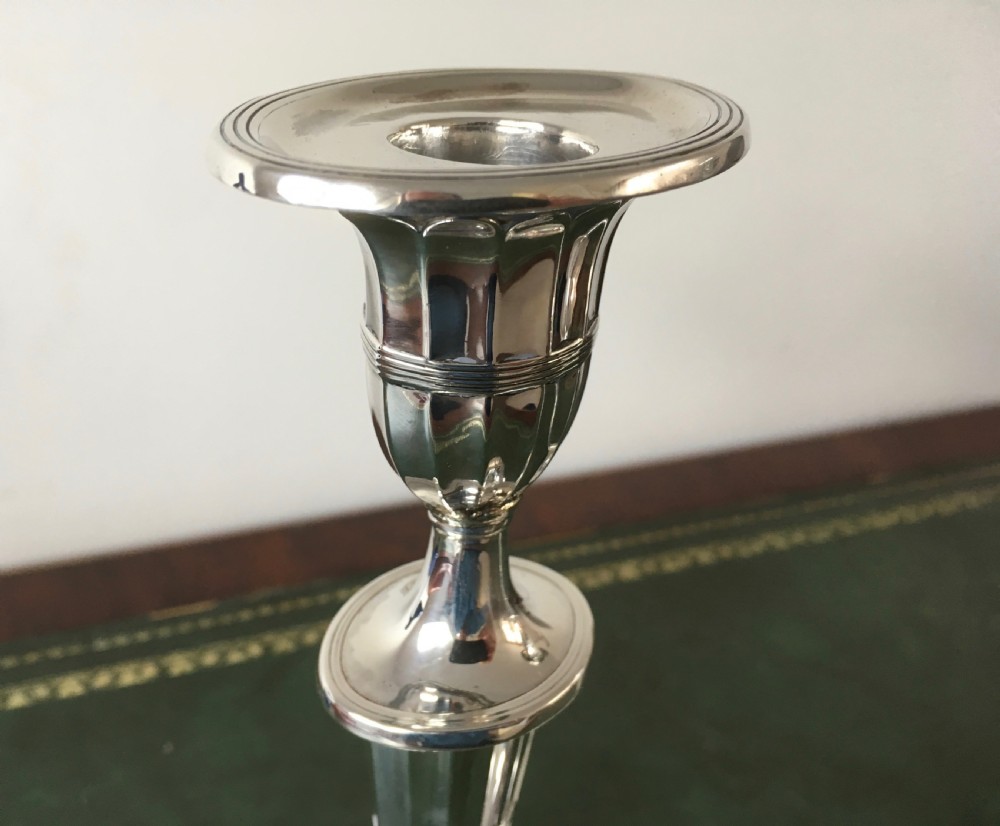 Pair of Adam Style Silver Candlesticks -11.3