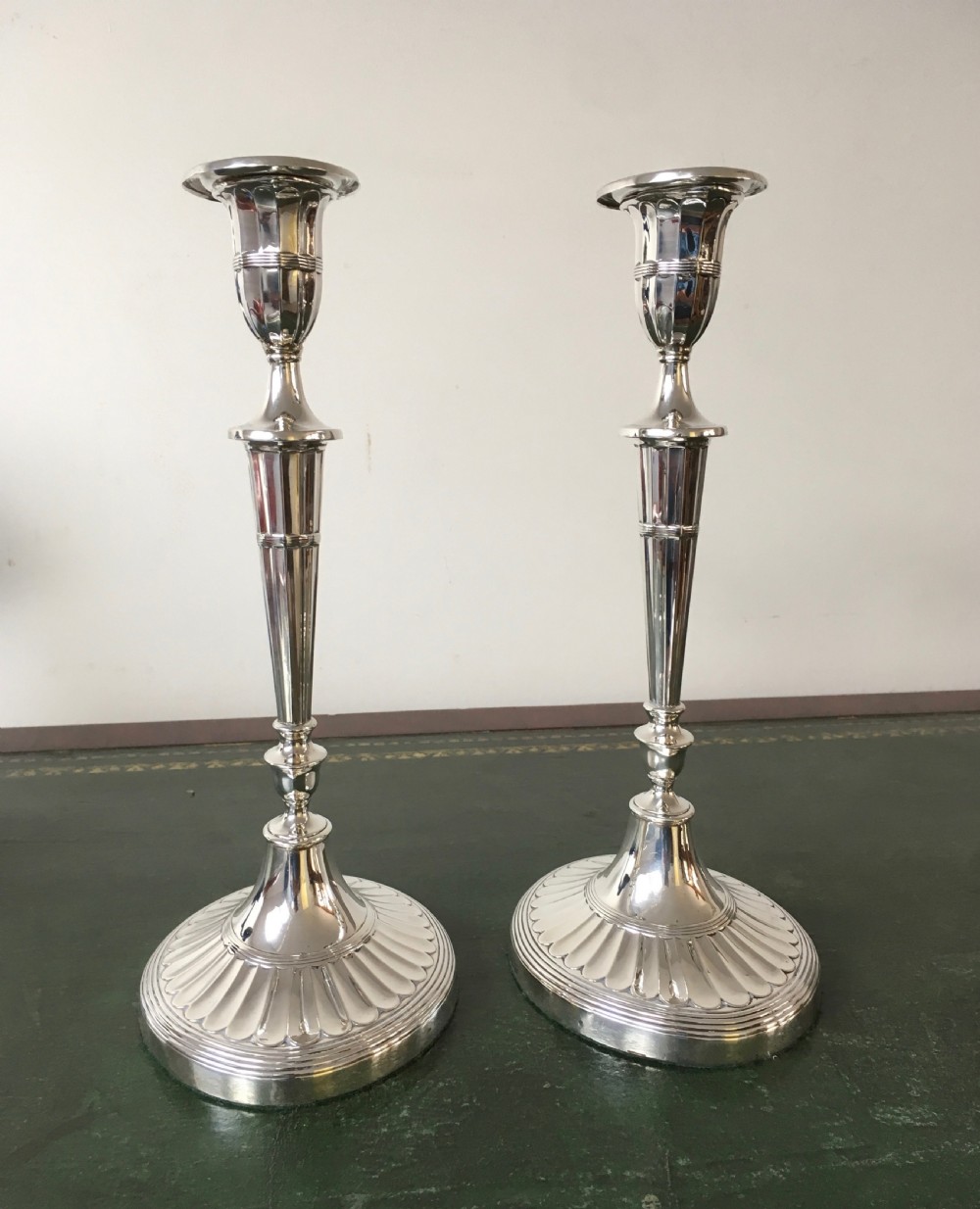 Pair of Adam Style Silver Candlesticks -11.3