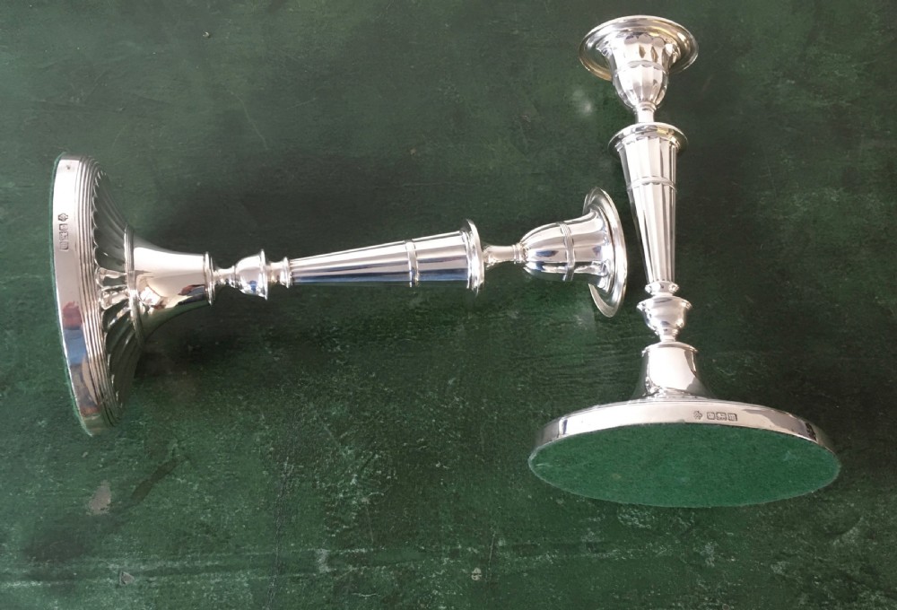 Pair of Adam Style Silver Candlesticks -11.3