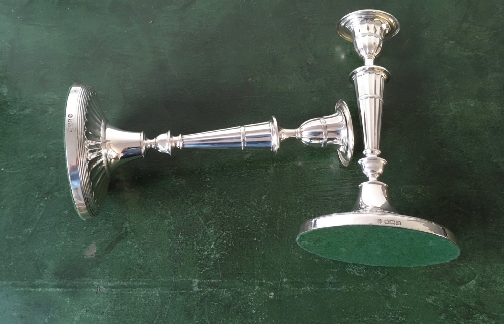 Pair of Adam Style Silver Candlesticks -11.3