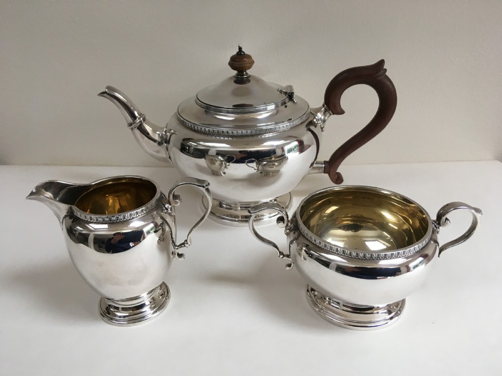 Art Deco Period Silver 3 Piece Tea Set