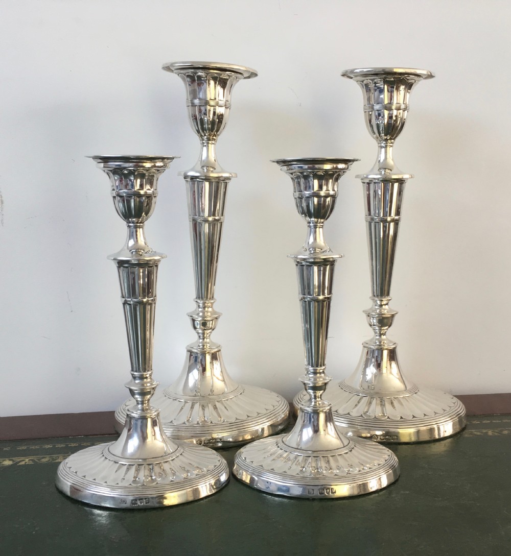 Pair of Adam Style Silver Candlesticks -11.3