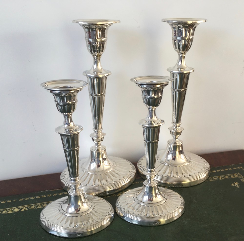 Pair of Adam Style Silver Candlesticks -11.3