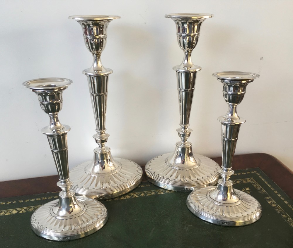 Pair of Adam Style Silver Candlesticks -11.3