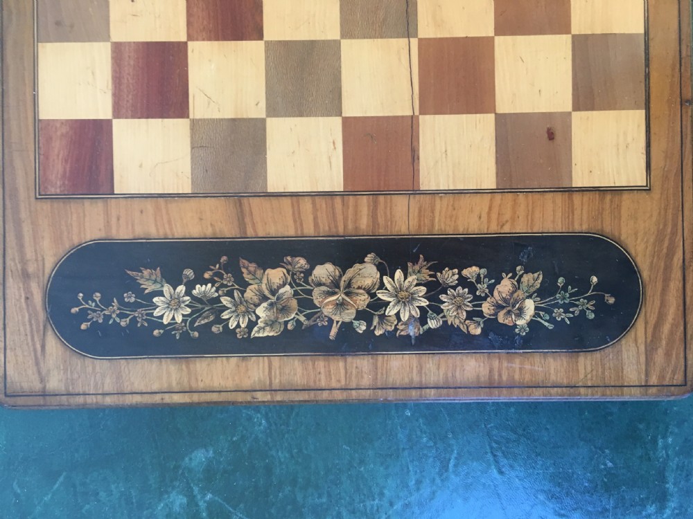 19th Italian Marquetry Folding Chess Board. View IX