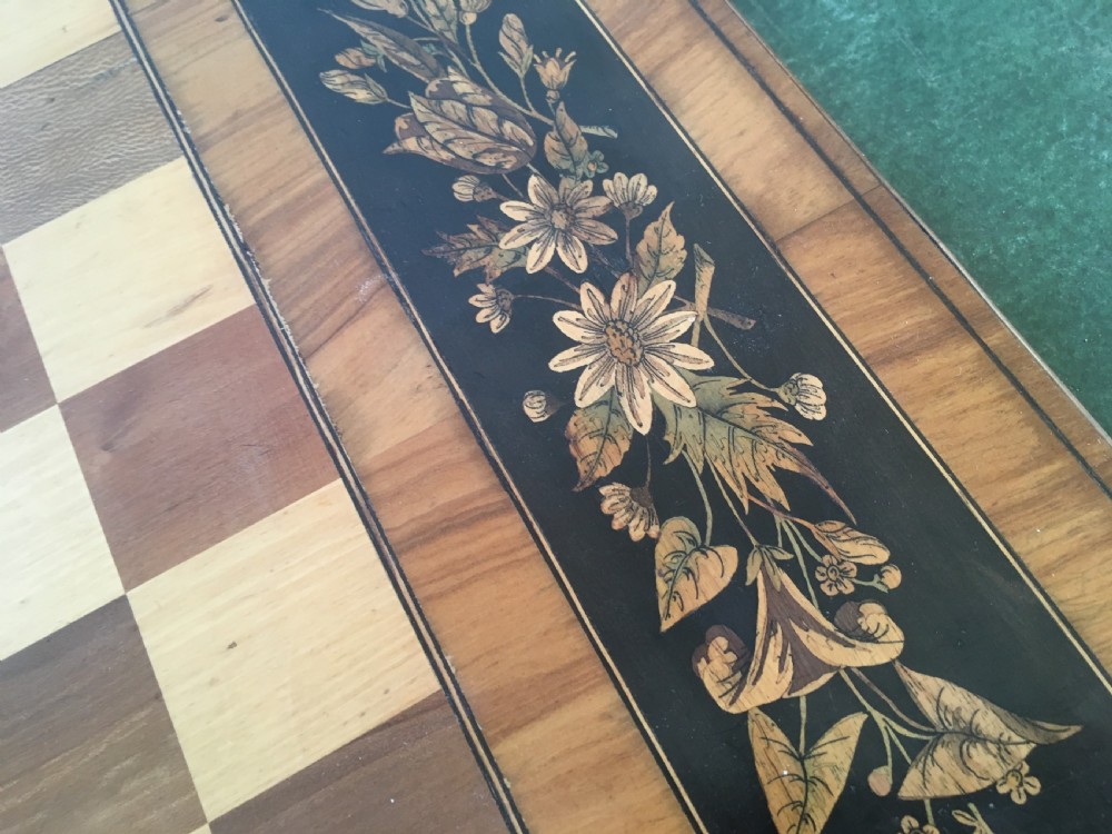 19th Italian Marquetry Folding Chess Board. View X