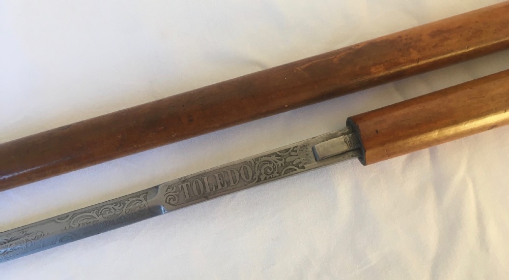 Edwardian Silver Handled Malacca Sword Stick View VI