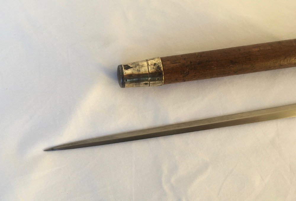 Edwardian Silver Handled Malacca Sword Stick View X